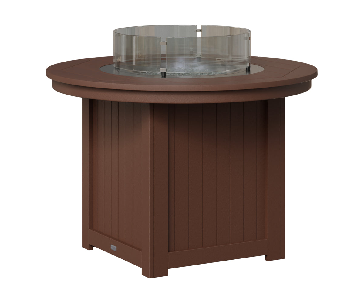 Berlin Gardens Donoma 44" Round Fire Table Dining in Chocolate Brown