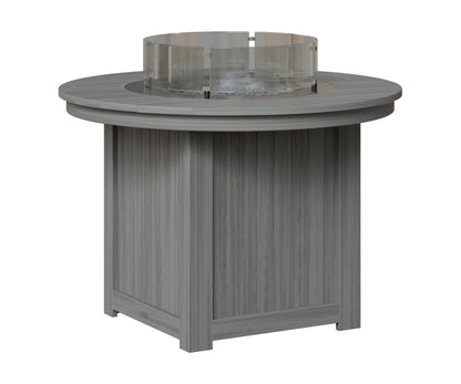 Berlin Gardens Donoma 44" Round Fire Table Dining in Driftwood Gray