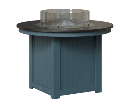 Berlin Gardens Donoma 44" Round Fire Table Dining in Slate, Hammered Black top