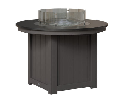 Berlin Gardens Donoma 44" Round Fire Table Dining in Smoke Gray, Hammered Black top