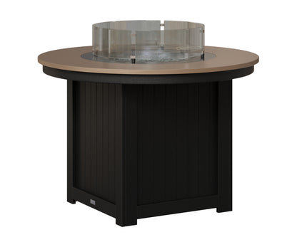 Berlin Gardens Donoma 44" Round Fire Table Dining in Black, Hammered Bronze top