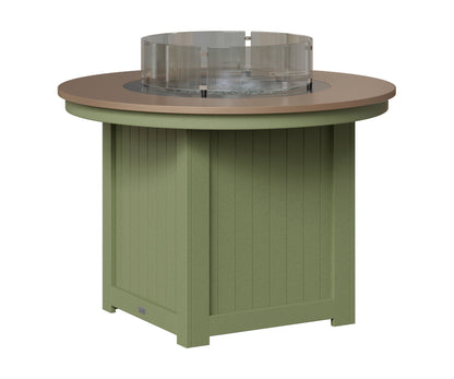 Berlin Gardens Donoma 44" Round Fire Table Dining in Sage, Hammered Bronze top