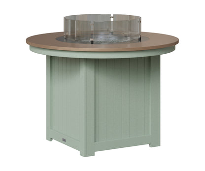 Berlin Gardens Donoma 44" Round Fire Table Dining in Sea Foam, Hammered Bronze top