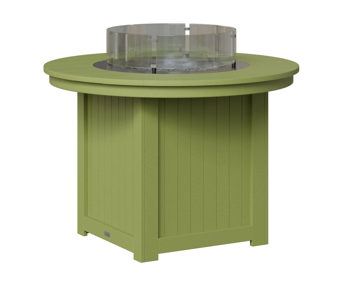 Berlin Gardens Donoma 44" Round Fire Table Dining in Kiwi Green