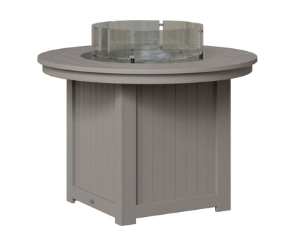 Berlin Gardens Donoma 44" Round Fire Table Dining in Light Gray