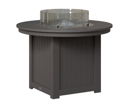 Berlin Gardens Donoma 44" Round Fire Table Dining in Smoke Gray