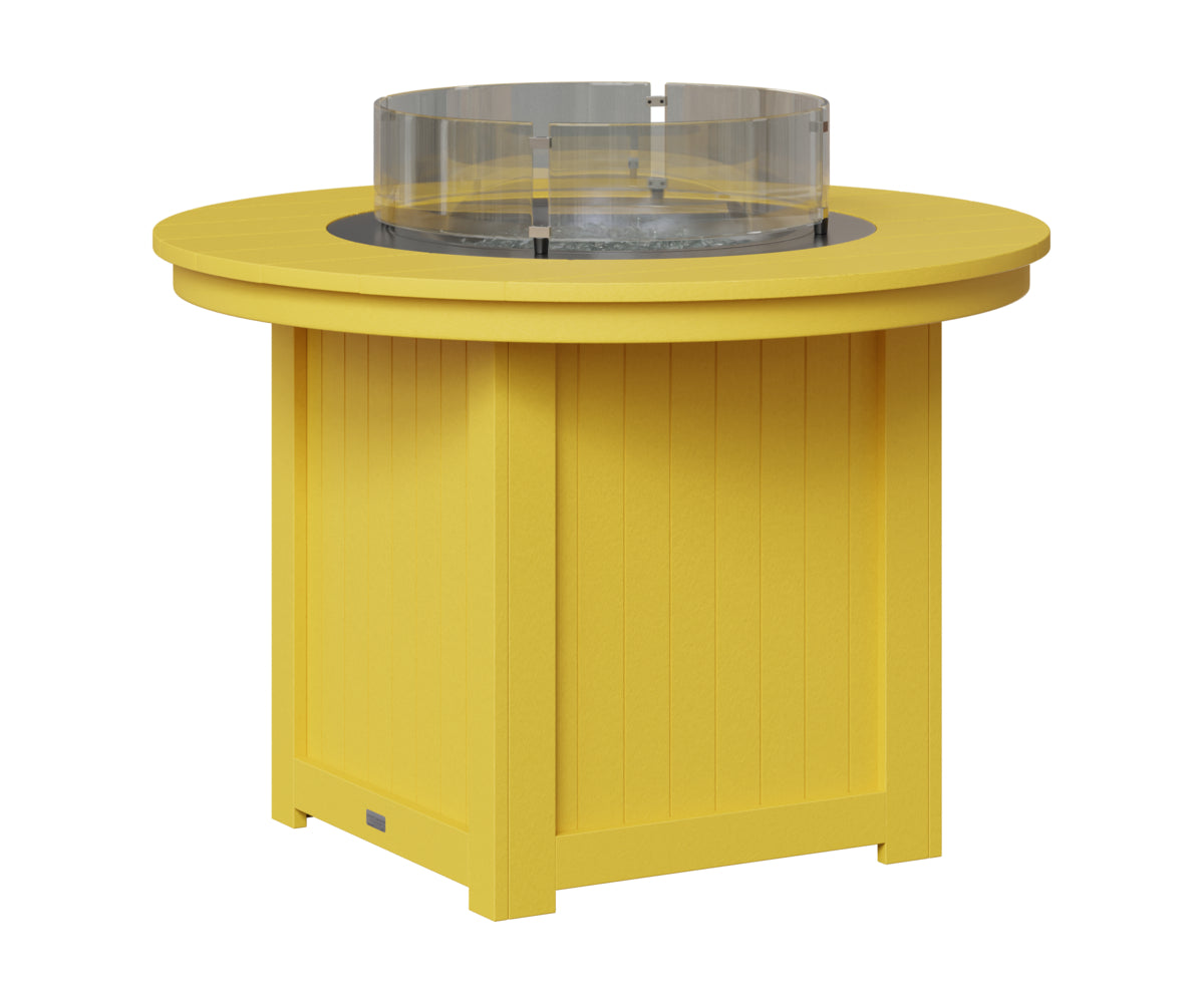 Berlin Gardens Donoma 44" Round Fire Table Dining in Sunburst Yellow