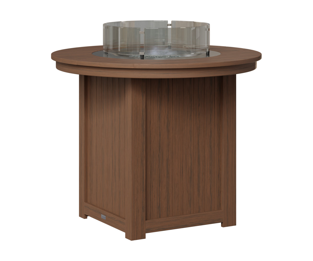 Berlin Gardens Donoma 44" Round Fire Table Counter in Brazilian Walnut