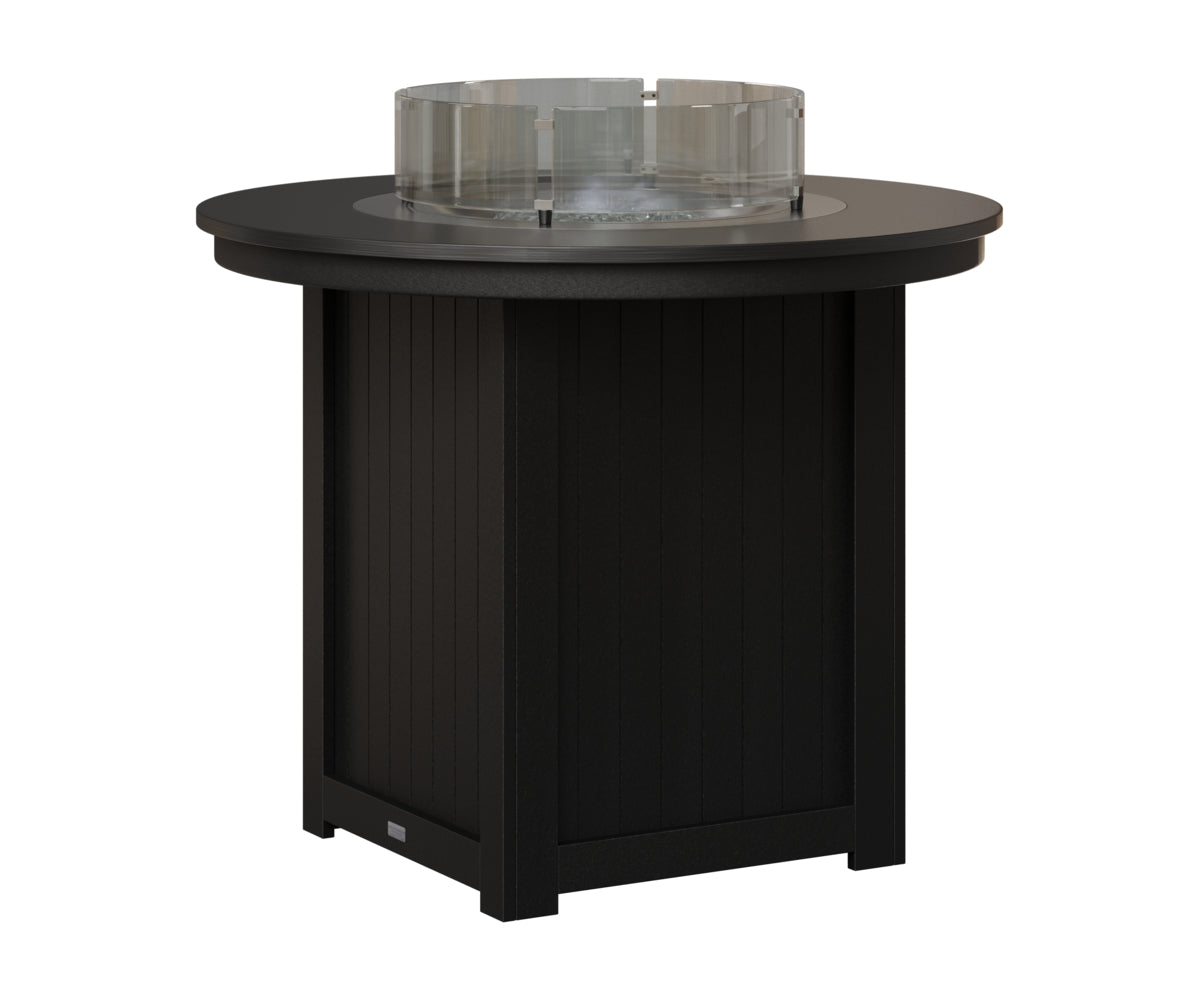 Berlin Gardens Donoma 44" Round Fire Table Counter in Black, Hammered Black top