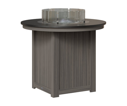 Berlin Gardens Donoma 44" Round Fire Table Counter in Coastal Gray, Hammered Black top