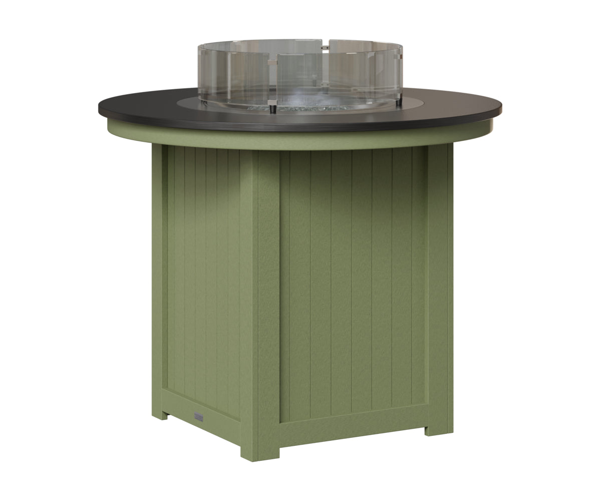 Berlin Gardens Donoma 44" Round Fire Table Counter in Sage, Hammered Black top