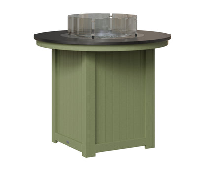 Berlin Gardens Donoma 44" Round Fire Table Counter in Sage, Hammered Black top