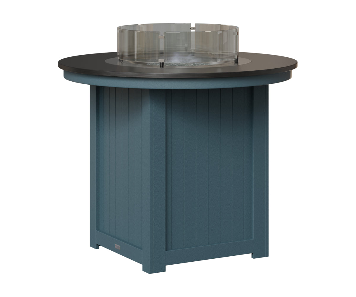 Berlin Gardens Donoma 44" Round Fire Table Counter in Slate, Hammered Black top