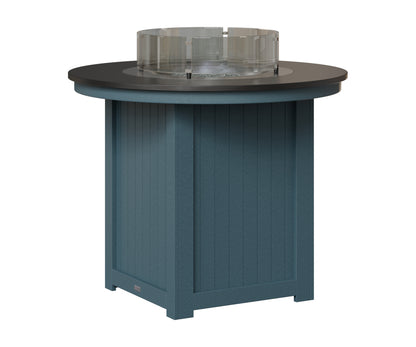 Berlin Gardens Donoma 44" Round Fire Table Counter in Slate, Hammered Black top