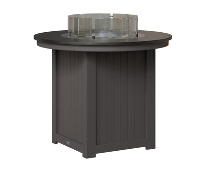 Berlin Gardens Donoma 44" Round Fire Table Counter in Smoke Gray, Hammered Black top