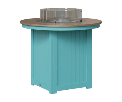 Berlin Gardens Donoma 44" Round Fire Table Counter in Aruba Blue, Hammered Bronze top