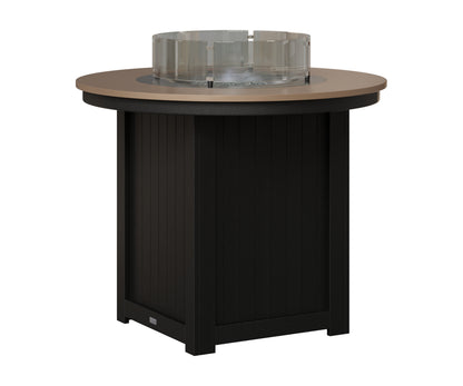 Berlin Gardens Donoma 44" Round Fire Table Counter in Black, Hammered Bronze top