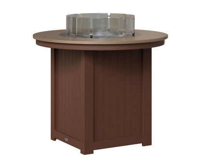 Berlin Gardens Donoma 44" Round Fire Table Counter in Chocolate Brown, Hammered Bronze top