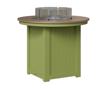 Berlin Gardens Donoma 44" Round Fire Table Counter in Kiwi Green, Hammered Bronze top