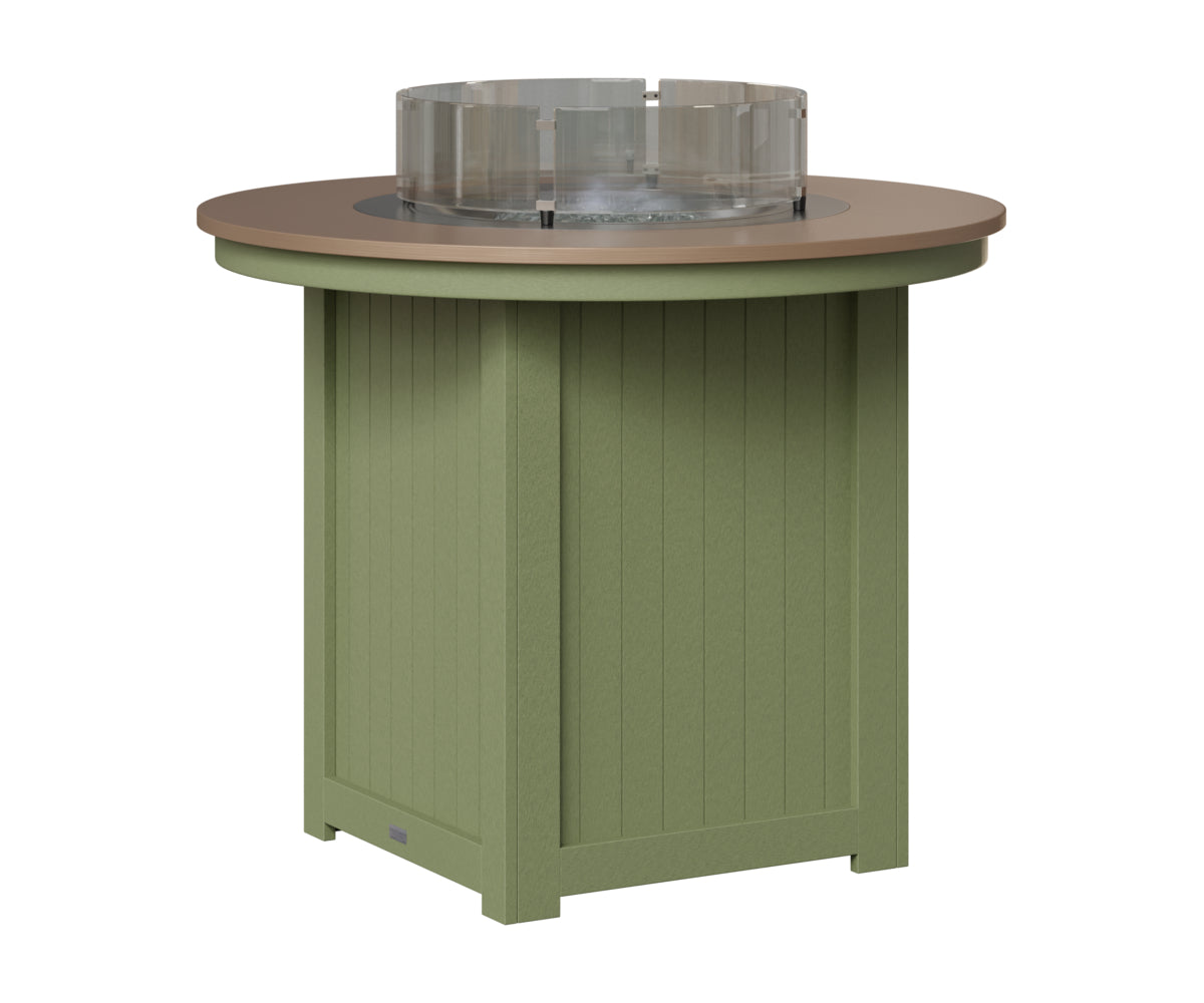 Berlin Gardens Donoma 44" Round Fire Table Counter in Sage, Hammered Bronze top