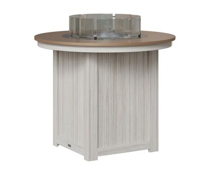 Berlin Gardens Donoma 44" Round Fire Table Counter in Seashell, Hammered Bronze top