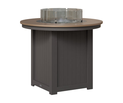 Berlin Gardens Donoma 44" Round Fire Table Counter in Smoke Gray, Hammered Bronze top