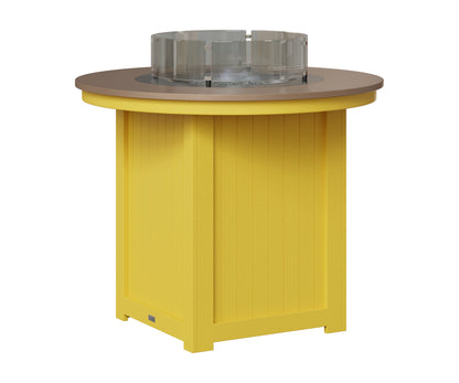 Berlin Gardens Donoma 44" Round Fire Table Counter in Sunburst Yellow, Hammered Bronze top