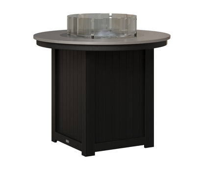 Berlin Gardens Donoma 44" Round Fire Table Counter in Black, Hammered Stainless top