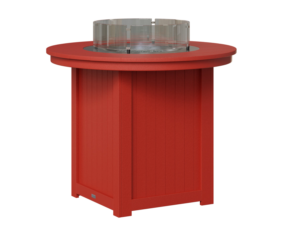 Berlin Gardens Donoma 44" Round Fire Table Counter in Scarlet Red