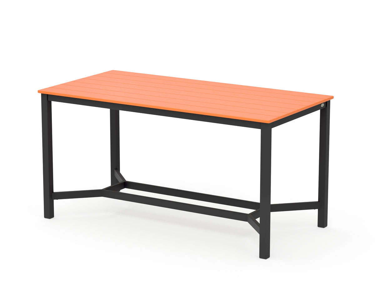 POLYWOOD Main Street 36 x 72 Counter Table in Black / Tangerine