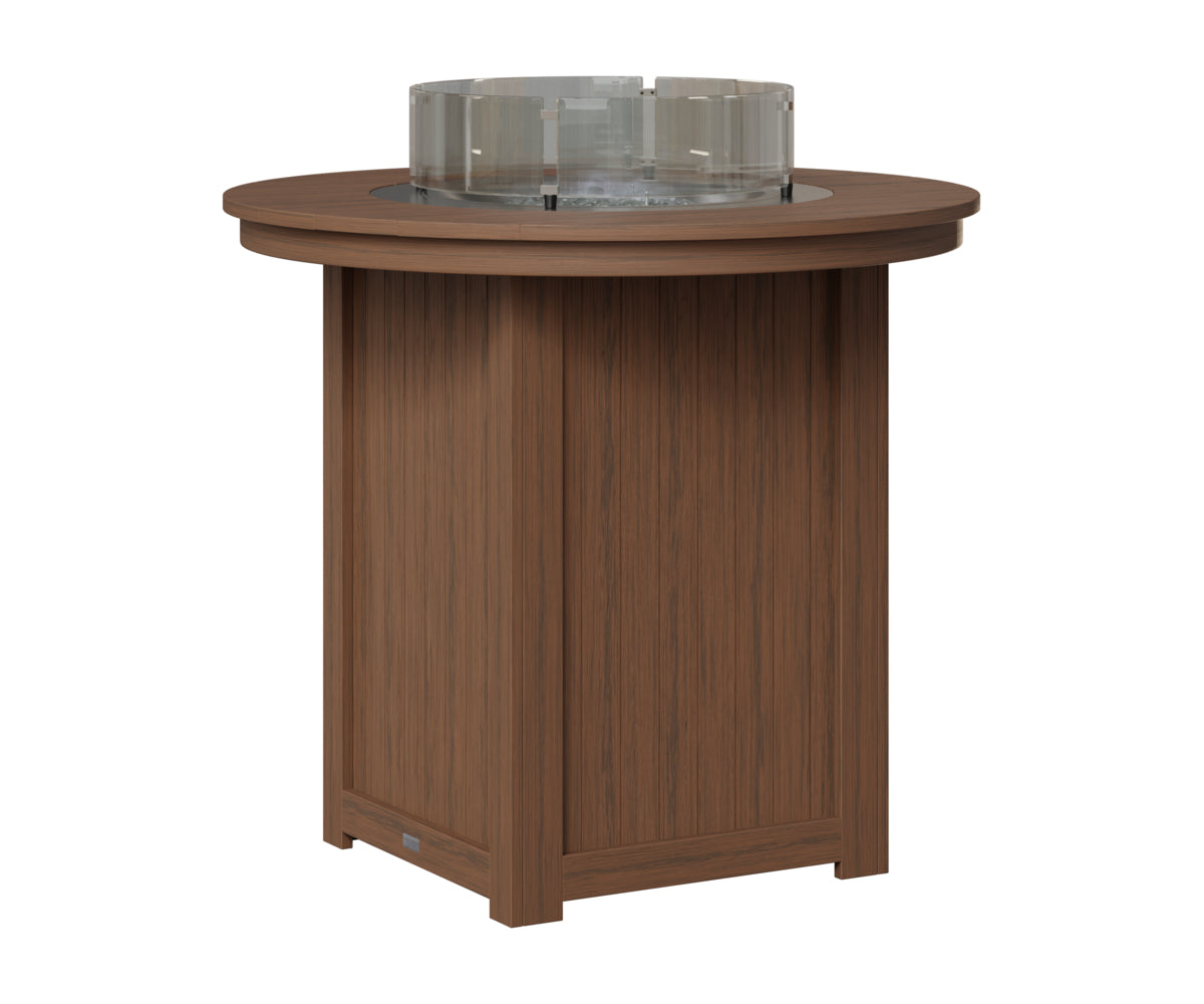 Berlin Gardens Donoma 44" Round Fire Table Bar in Brazilian Walnut