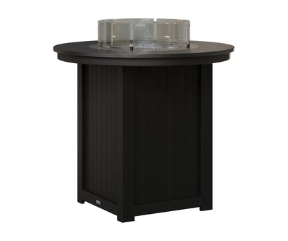 Berlin Gardens Donoma 44" Round Fire Table Bar in Black, Hammered Black top