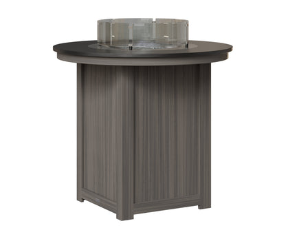 Berlin Gardens Donoma 44" Round Fire Table Bar in Coastal Gray, Hammered Black top