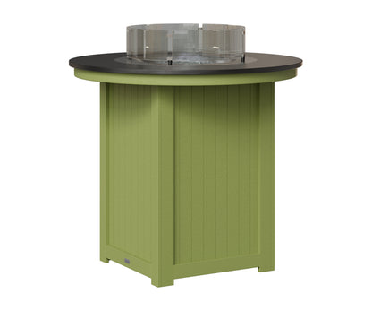 Berlin Gardens Donoma 44" Round Fire Table Bar in Kiwi Green, Hammered Black top
