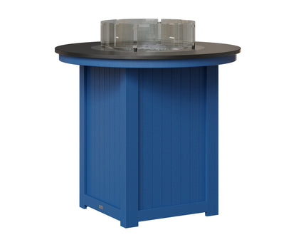 Berlin Gardens Donoma 44" Round Fire Table Bar in Pacific Blue, Hammered Black top