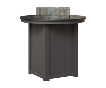 Berlin Gardens Donoma 44" Round Fire Table Bar in Smoke Gray, Hammered Black top