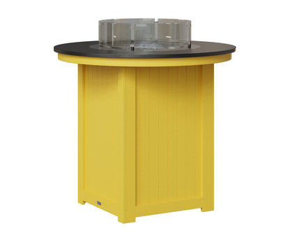 Berlin Gardens Donoma 44" Round Fire Table Bar in Sunburst Yellow, Hammered Black top