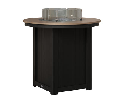 Berlin Gardens Donoma 44" Round Fire Table Bar in Black, Hammered Bronze top