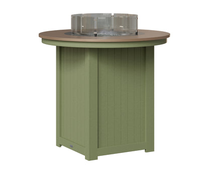 Berlin Gardens Donoma 44" Round Fire Table Bar in Sage, Hammered Bronze top