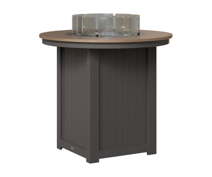 Berlin Gardens Donoma 44" Round Fire Table Bar in Smoke Gray, Hammered Bronze top