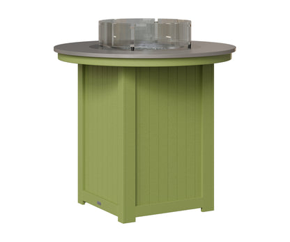 Berlin Gardens Donoma 44" Round Fire Table Bar in Kiwi Green, Hammered Stainless top