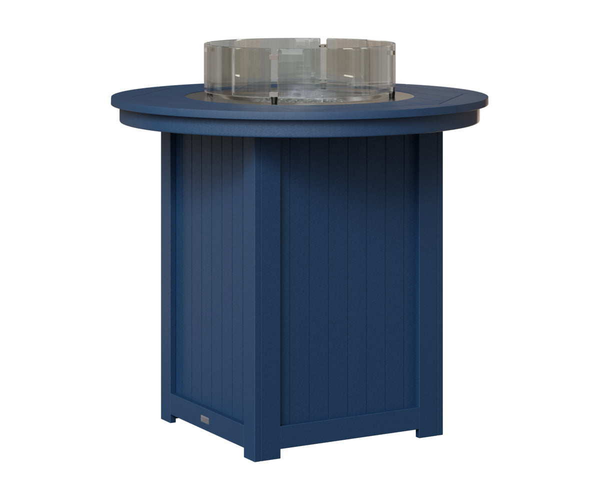 Berlin Gardens Donoma 44" Round Fire Table Bar in Navy Blue