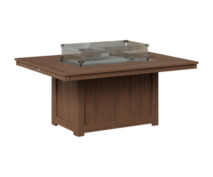 Berlin Gardens Donoma 42" x 54" Rectangular Fire Pit in Brazilian Walnut