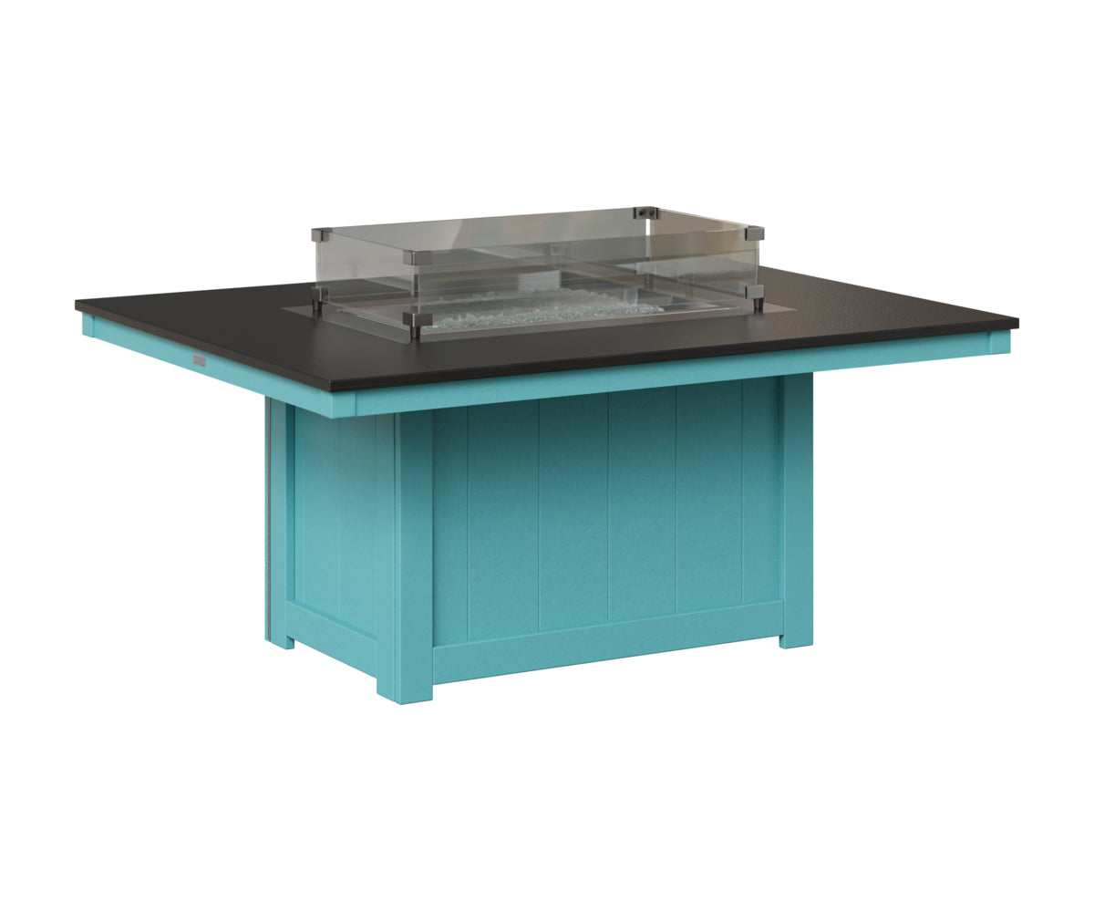 Berlin Gardens Donoma 42" x 54" Rectangular Fire Pit in Aruba Blue, Hammered Black top