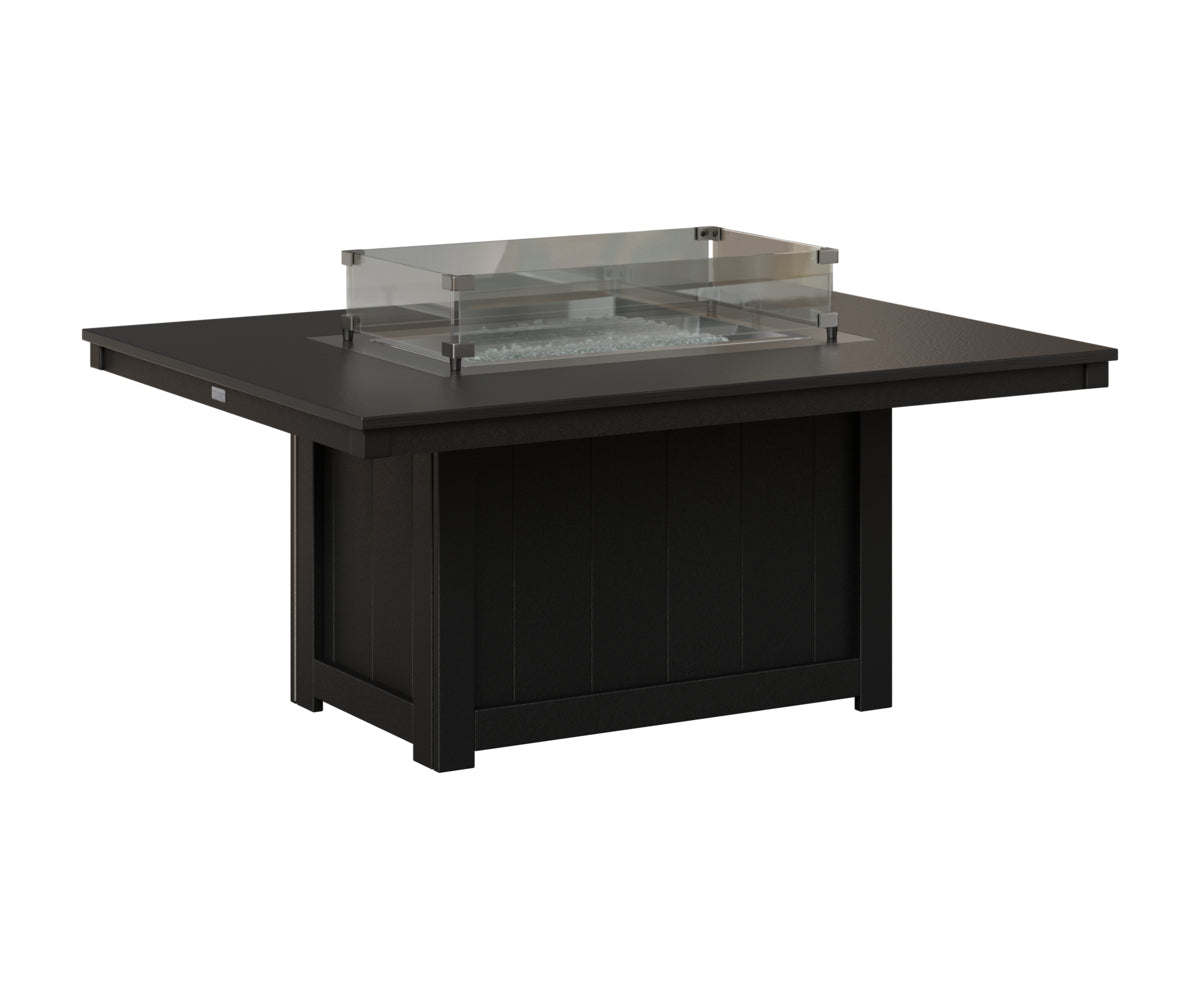 Berlin Gardens Donoma 42" x 54" Rectangular Fire Pit in Black, Hammered Black top