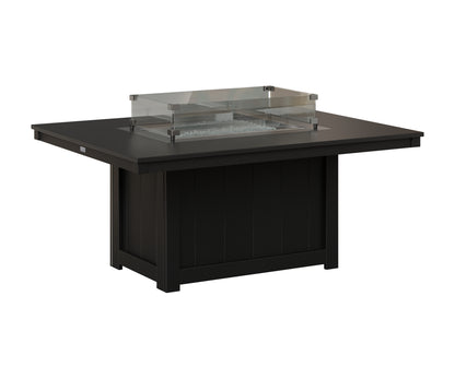 Berlin Gardens Donoma 42" x 54" Rectangular Fire Pit in Black, Hammered Black top