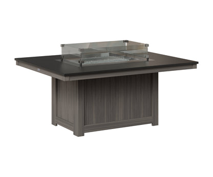 Berlin Gardens Donoma 42" x 54" Rectangular Fire Pit in Coastal Gray, Hammered Black top