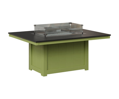 Berlin Gardens Donoma 42" x 54" Rectangular Fire Pit in Kiwi Green, Hammered Black top