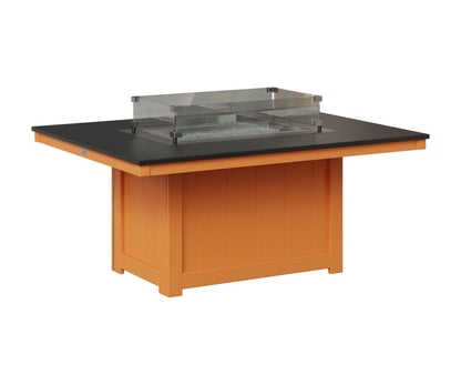 Berlin Gardens Donoma 42" x 54" Rectangular Fire Pit in Mango Orange, Hammered Black top