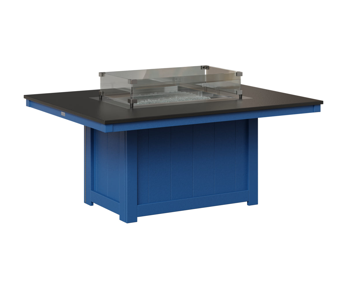 Berlin Gardens Donoma 42" x 54" Rectangular Fire Pit in Pacific Blue, Hammered Black top